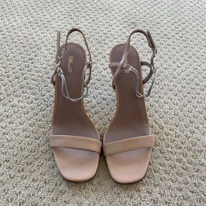 DVF nude sandals with chain
